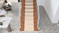 Carreaux de marche modernes de qualité supérieure 300x1200 mm et carreaux de rehaussement 200x1200 mm, ensemble de carreaux d'escalier en porcelaine numérique antidérapants à coller pour villa