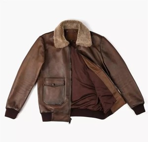 Veste en cuir de peau de vache véritable de haute qualité usine directe grande taille fermeture éclair respirant hiver mode manteau pour hommes - Product Image 4