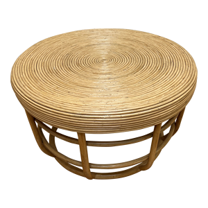 โต๊ะน้ําชาหวายทรงกลม โต๊ะข้างหวายธรรมชาติดีไซน์พื้นฐาน แฮนด์เมดจากเวียดนาม ราคาดีที่สุดขายส่ง - Product Image 1
