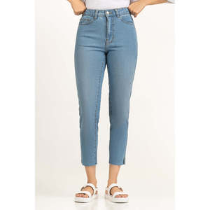 Pantalon cargo évasé pour femme, style urbain, en denim respirant, coupe ample et ajustée, taille haute, style Y2K, avec fentes, taille XL WM-JNS-SS25-004 - Product Image 1