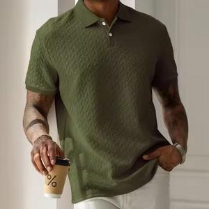 2025 logo sur mesure et conception polyester t-shirts fabricant texturé polos en gros pour hommes unisexe - Product Image 3