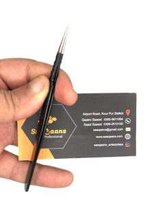 Vente en gros de pinces à cils de haute qualité en acier inoxydable avec isolation, courbe en J à 45 degrés, revêtement gris, poignée diamantée, logo personnalisé - Product Image 4