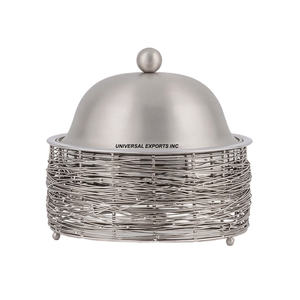 Leather Finished Metal Hotpot Superior Quality Handmade Designer Casserole Premium Quality Luxury New Metal <b>Food</b> <b>Warmer</b> - Product Image 2