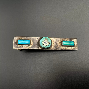 Cravate à clipser personnalisée pour hommes Boutons de manchette en métal blanc argenté Boutons de manchette fins maçonniques et pinces à cravate ronpex de qualité supérieure - Product Image 1