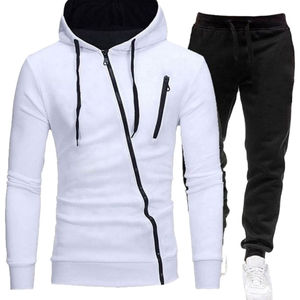 Chándal personalizado de fábrica para hombre, conjunto liso de algodón con capucha, ropa deportiva para correr, chándales de diseño moderno para hombre - Product Image 1