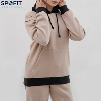 Conjuntos Deportivos de Invierno para Mujer, Talla Grande, Lisos, de Manga Larga, con Capucha, de Forro Polar, Ropa de Entrenamiento, 100% Algodón, Venta al Por Mayor