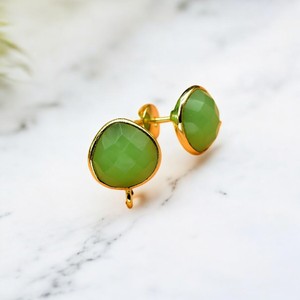 ต่างหูเม็ดอัญมณีรูปหัวใจแบบ DIY ขนาด8มม. เครื่องประดับกระดุมทำมือสำหรับผู้หญิง - Product Image 2