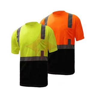 T-shirt de travail respirant sur mesure, conforme à la norme ANSI Classe 1, imperméable, pour hommes, manches courtes/longues, haute visibilité, réfléchissant, sécurité routière, durable - Product Image 1