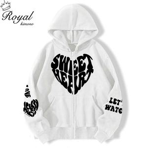 Venta al por mayor de alta calidad de los hombres/de las mujeres con ácido lavado con capucha 3XL tamaño sudadera de lana con relieve Puff impresión - Product Image 1