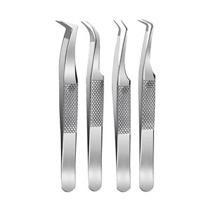 Pince à épiler incurvée à vente chaude Pince à épiler à pointe de 30 degrés Pince à cils professionnelle en acier inoxydable de marque privée en gros - Product Image 2