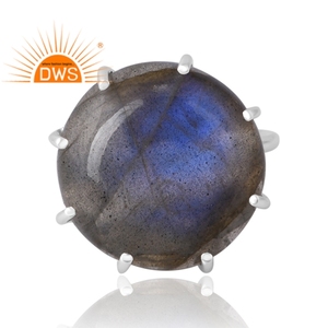 Latest Design 925 Sterling Silver Natural <b>Labradorite</b> Gemstone <b>Ring</b> Custom Jewelry For Women Gift For Her - Product Image 3