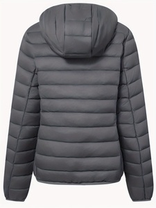 <b>Women</b> Winter Raw Puffer Jacket High Quality Thick Warm Stylish Fashionable <b>Lightweight</b> Canvas Solid Color Zipper Closure - Product Image 2
