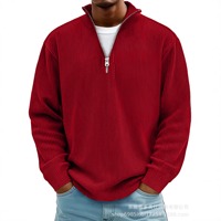 Polo pour homme tendance rétro doux et chaud, vêtements en tricot décontractés à demi-zip, nouvelle collection européenne et américaine 2025