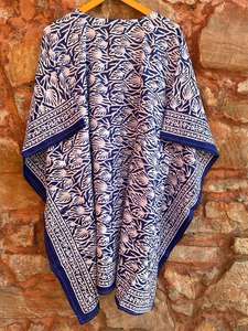 ชุดเดรสลำลองพิมพ์ลายบล็อกสีขาวลายดอกคาฟตันชุดคลุมชายหาดพิมพ์ลายดอกแบบอินเดียสำหรับใส่กลางคืนทำจากผ้าฝ้ายฤดูร้อน - Product Image 2