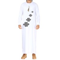 Jubbah Thobe islamique pour homme, style Qatar, caftan, de haute qualité, respirant, thermique, uni, pour l'automne, fabriqué au Pakistan, grande taille, devant ouvert
