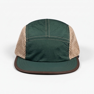 Gorra de malla verde de 5 paneles unisex transpirable para exteriores, informal, de béisbol, al por mayor, con logotipo personalizado, alta calidad, OEM, ODM, MOQ bajo - Product Image 1