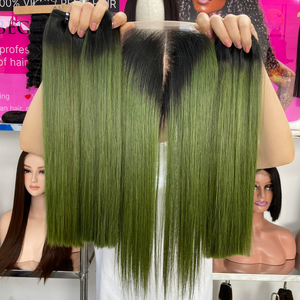 ใหม่สีOmbreสีเขียวกระดูกตรงผมมนุษย์คู่วาดเวียดนามRemyกระดูกผมตรงคุณภาพดี - Product Image 2