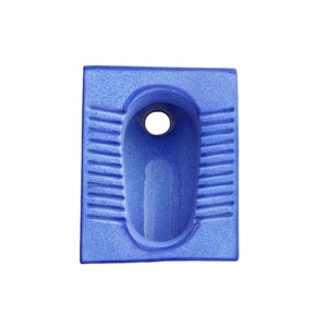 Articles sanitaires en céramique de couleur rustique bleu cobalt-Toilette accroupie indienne asiatique Orissa Pan WC, poêle accroupie pour salles de bain - Product Image 3