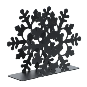 <b>Black</b> Metal Napkin Holder with Luxurious Snowflakes and Flower Design for Kitchen or Home Christmas Decorations Restaurant Use - Product Image 3