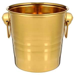 <b>Gold</b> <b>Ice</b> <b>Bucket</b> With Handles Custom Logo Print Metal Beer Wine Chiller Hot Selling Decorative <b>Ice</b> <b>Bucket</b> Wholesale Price - Product Image 1