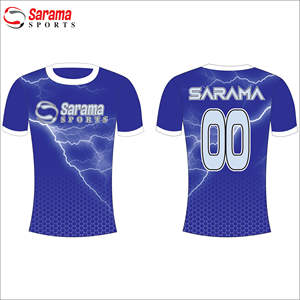 เสื้อยืดพิมพ์ลายแบบซับลิเมชั่นเต็มตัวสำหรับผู้ชาย ผลิตจากโพลีเอสเตอร์ 100% ออกแบบเองได้ พร้อมชื่อทีม โลโก้ และดีไซน์ตามสั่ง - Product Image 1