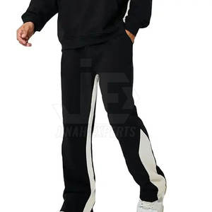 Nouveau Style utilisation en plein air hommes pantalons empilés meilleure qualité couleur unie hommes pantalons droits incurvé rayé vente pantalons de survêtement homme pantalon - Product Image 1