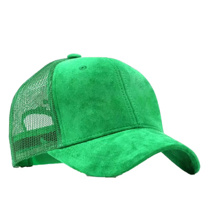 Casquettes de camionneur en daim personnalisées avec logo brodé 3D, casquettes en maille de haute qualité, casquettes de camionneur en velours brodé à 6 panneaux - Product Image 3