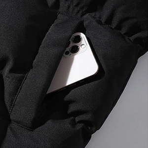 Abrigo acolchado con burbujas para hombre, cuello mandarín, lona transpirable, Otoño Invierno, a prueba de viento, con forro de fibra de bambú - Product Image 2