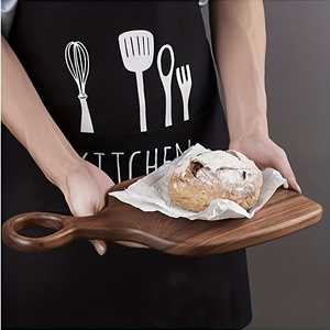 Ensemble de planches à découper en bois, forme rectangulaire avec poignée, finition bois naturel, planche à découper de cuisine pour la préparation des aliments - Product Image 5