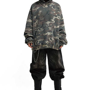 Fabricants de vêtements personnalisés OEM Streetwear vintage 100% sweat à capuche camouflage brodé de haute qualité pour hommes - Product Image 3