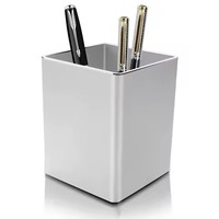 Ensemble de 2 porte-stylos en acier inoxydable, accessoires de bureau et scolaires, fabrication artisanale, rangement moderne