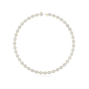Compre un impresionante collar de gargantilla de halo de diamante ovalado con artesanía elegante para ocasiones lujosas y elegantes - Product Image 3