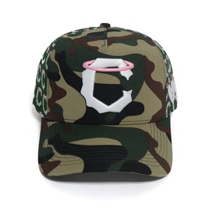 Casquette de camionneur sport 5 panneaux de haute qualité Logo de broderie personnalisé chapeau en maille polyester camouflage vintage pour hommes flanelle éponge affaires - Product Image 3