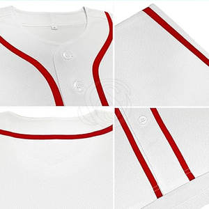 Camisetas de Béisbol Blancas Personalizables al por Mayor, Ropa Deportiva 100% Poliéster de Secado Rápido y Transpirable, Mangas Cortas, Logotipo Personalizado para Hombre - Product Image 4