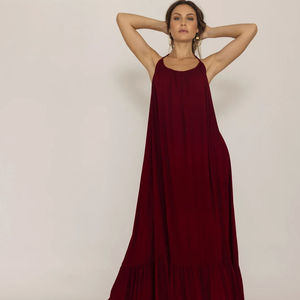 2024 été Boho col rond Maxi robe pour femmes dos nu sans manches imprimé fleuri naturel écologique respirant lavable - Product Image 1