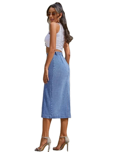 Jupes en jean skinny ajustables décontractées pour femmes, design tendance 2026, entièrement respirantes, prix de gros naturellement bas - Product Image 5