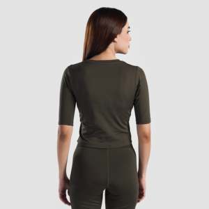 เสื้อโยคะรัดรูป Olive Sculpt สำหรับออกกำลังกาย - Product Image 2