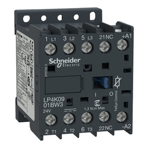 Contattore SCHNEIDER ELECTRIC LP4K0901BW3 TeSys K 3P AC-3 <= 440 V 9 A 1 NC Aux con Bobina 24 V DC - Product Image 1