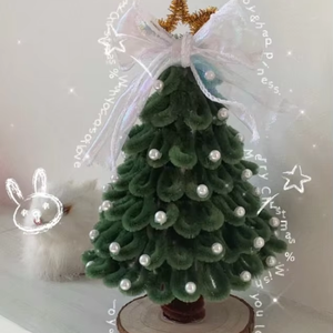 Arbre de noël velours fil enveloppé rotin étoile ornements en bois suspendus décoration de vacances 2025 Vietnam prix de gros - Product Image 1