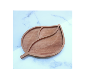 Assiettes en forme de feuille de bois avec feuille d'herbes Assiette de service et vaisselle de forme ronde Plats et assiettes en vente - Product Image 4