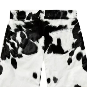 กางเกงขาสั้นหนังวัวแบบปักลายสำหรับผู้ชายกางเกงขาสั้นหนังวัวสไตล์สตรีทพร้อมกระเป๋าข้างดีไซน์ล่าสุด - Product Image 4