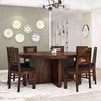 Ensemble de table à manger ronde au design européen moderne, chaises en bois massif, 8 places, écologique, pour appartement et hôtel, garantie 10 ans