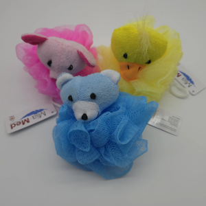 Mia Med Éponge de bain pour bébé respectueuse de la peau Gants en nylon doux Tête d'animal en forme de fleur Brosse pour le corps en vrac pour le nettoyage du bain et de la douche - Product Image 3