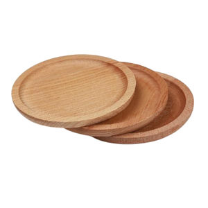 Lot de 4 sous-verres en bois de bambou naturel Sets de table Design unique Sous-verres en bois de forme ronde pour accessoires de table d'hôtel à domicile - Product Image 5