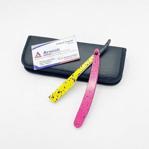 Maquinilla de afeitar recta Manual con logotipo personalizado de alta calidad, herramienta de afeitado Manual de una sola hoja de acero inoxidable para Barbero, axilas, venta al por mayor - Product Image 1