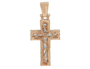 Hip Hop personalizado redondo Baguette forma Moissanite diamante Cruz colgante hecho a mano en plata S925 - Product Image 6