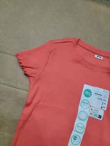 Camiseta de Verano para Niñas, Cuello Redondo, Tejida, Lisa, de Primera Calidad, Informal, Manga Corta, Transpirable, Ecológica, a la Moda para Niños - Product Image 3