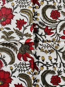 ผ้าเช็ดปากผ้าฝ้ายแท้สำหรับ100% อินเดียพิมพ์ลายแบบแฮนด์เมดสีเขียวทหารพรุนเทรนด์คุณภาพสูง - Product Image 4