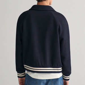 Veste universitaire pour homme avec col montant, logo frontal, design tendance, tissu en laine, coupe-vent et réversible - Product Image 5