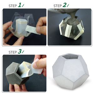 Kit de pot de fleurs pour plantes succulentes, design géométrique moderne minimaliste, support de pot de fleurs de bureau - Product Image 4